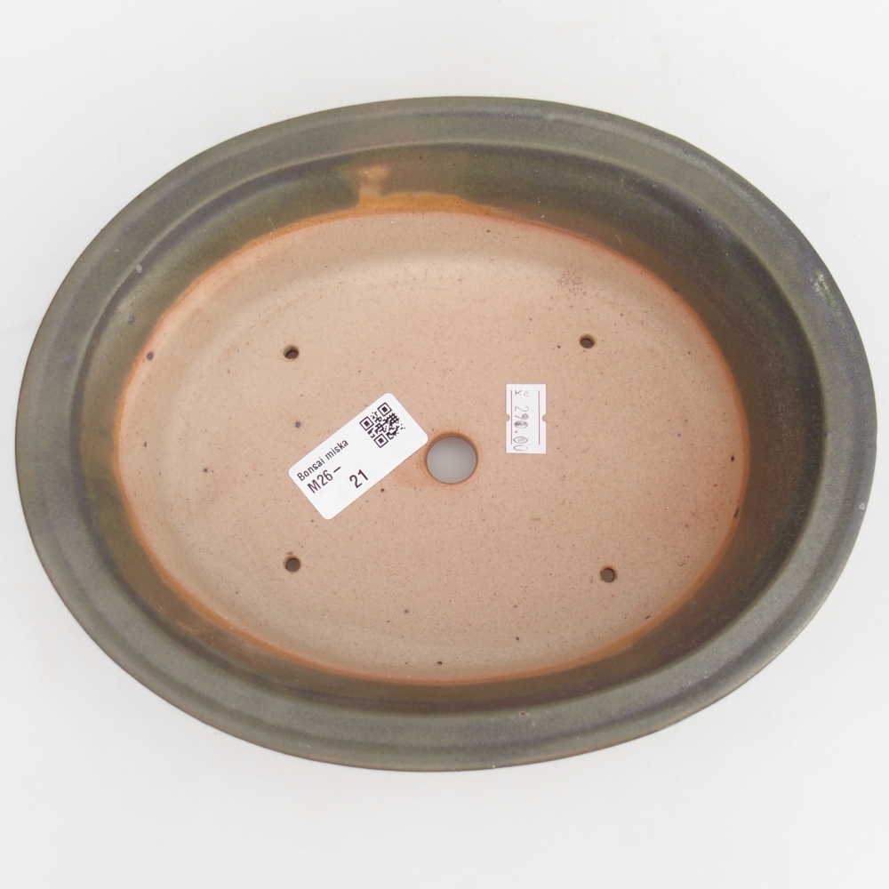 Bonsaischale aus Keramik 22,5 x 18,5 x 7 cm, grün