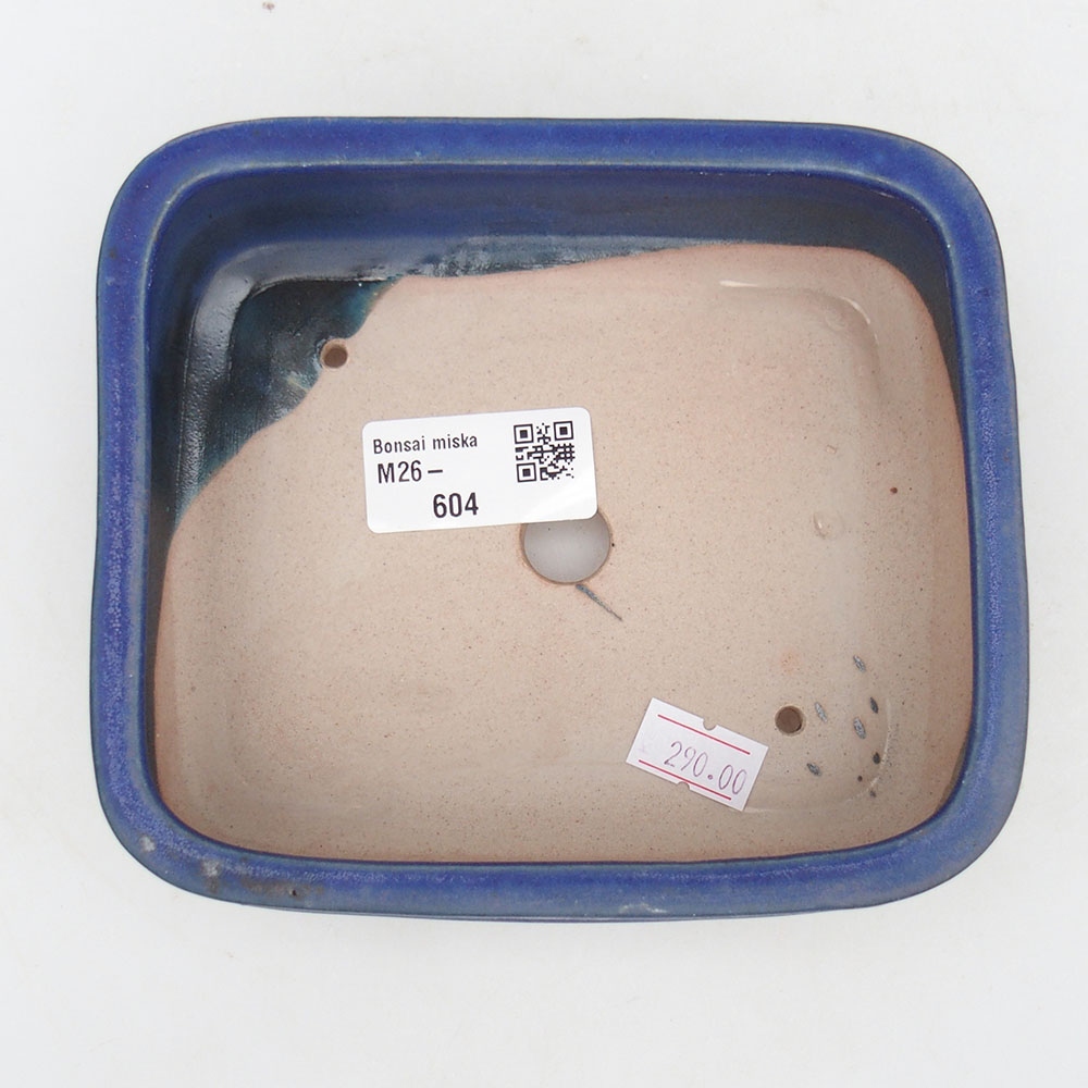 Bonsaischale aus Keramik 14,5 x 12,5 x 4,5 cm, Farbe blau