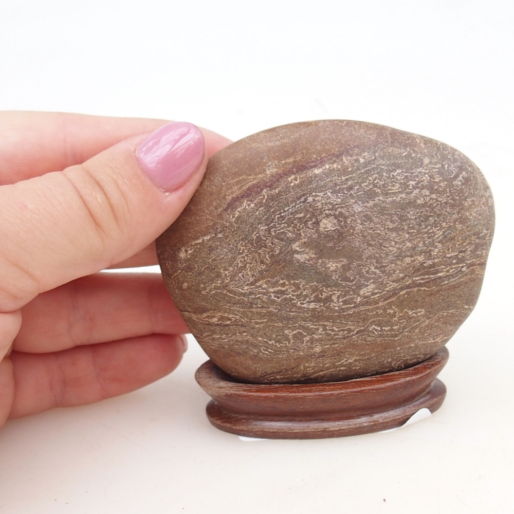 Suiseki - Stein mit DAI (Holzsockel)