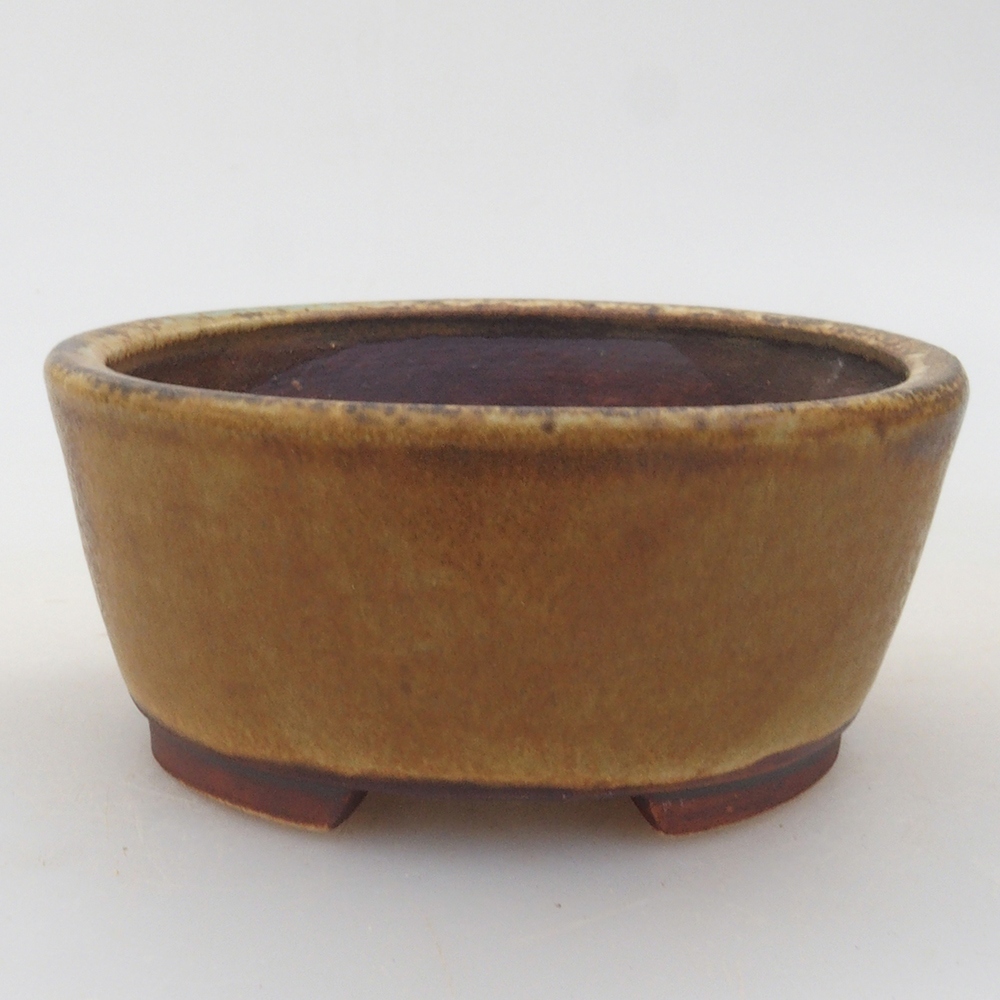 Bonsaischale aus Keramik 10 x 8,5 x 4 cm, braun