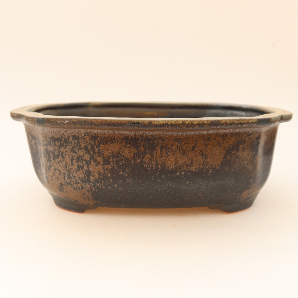 Bonsaischale aus Keramik 23 x 19 x 7 cm, braun