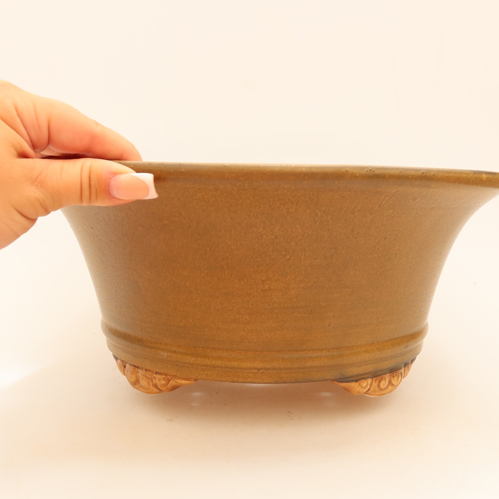 Bonsaischale aus Keramik 29 x 29 x 12 cm, braun