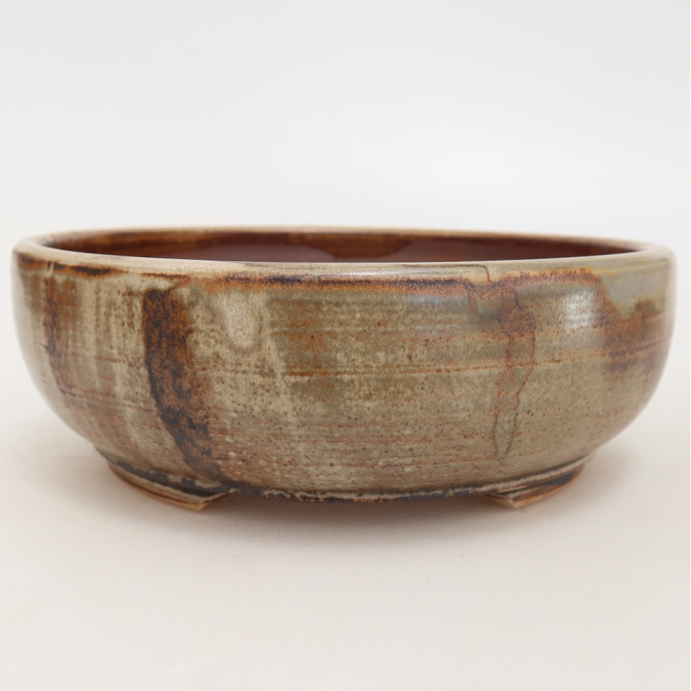Keramik-Bonsai-Schale 17,5 x 17,5 x 6 cm, Farbe: braun