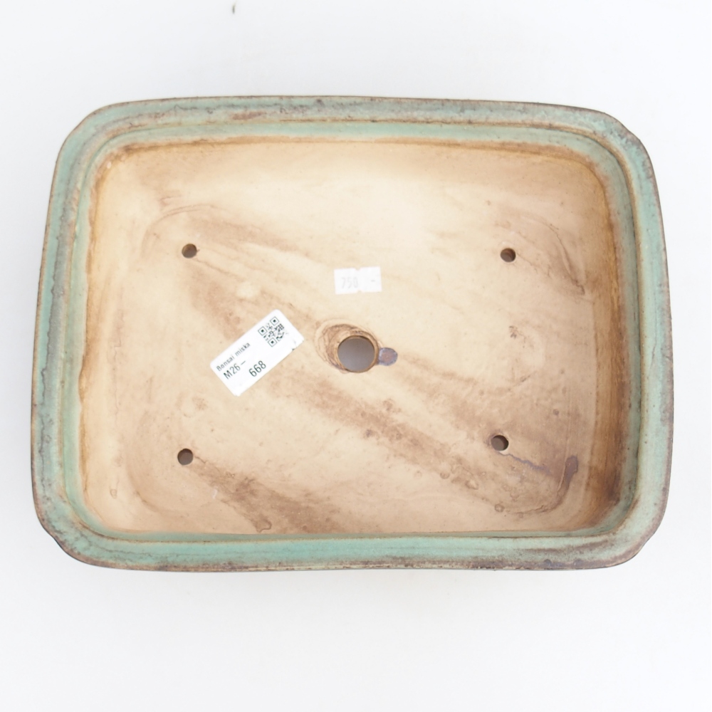 Bonsaischale aus Keramik 25 x 20 x 7,5 cm, grün