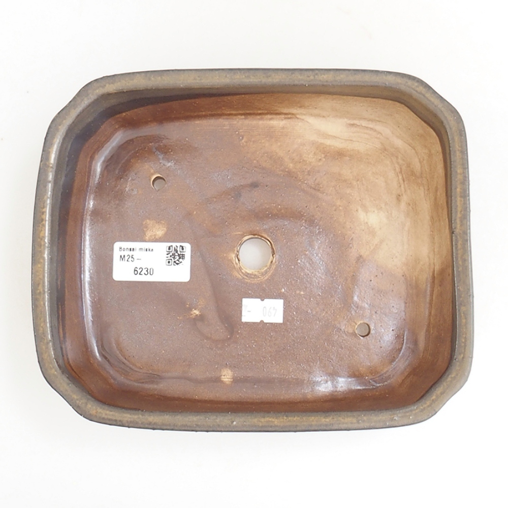 Bonsaischale aus Keramik 21 x 18 x 6 cm, braun