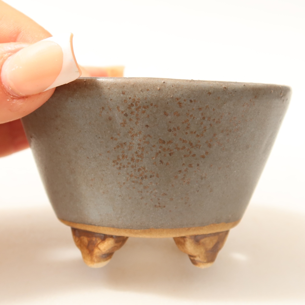 Bonsaischale aus Keramik 8,5 x 8,5 x 5 cm, Farbe blau