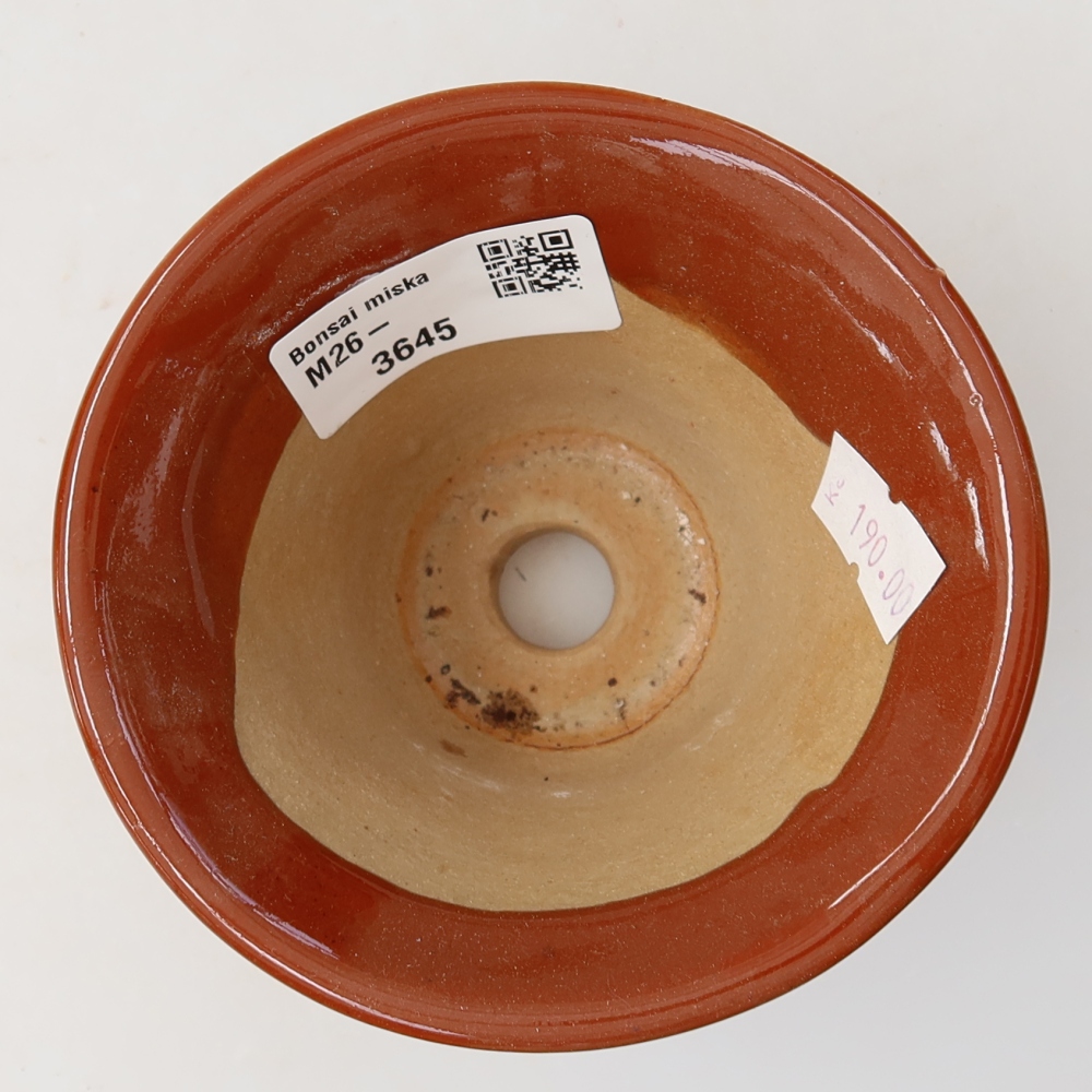Keramik-Bonsai-Schale, 10,5 × 10,5 × 7 cm, Farbe: braun