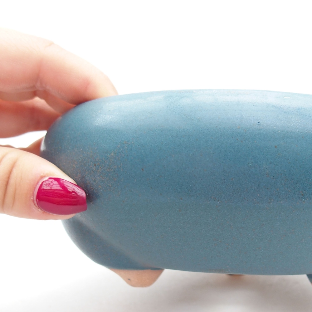 Bonsaischale aus Keramik 14 x 14 x 6,5 cm, Farbe blau