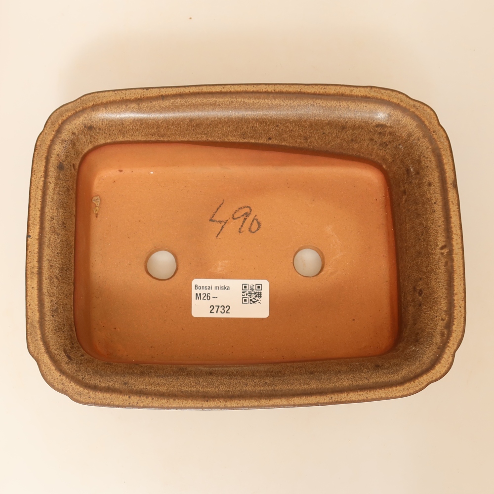 Keramikschale  20 x 15,5 x 5,5 cm, Farbe: braun