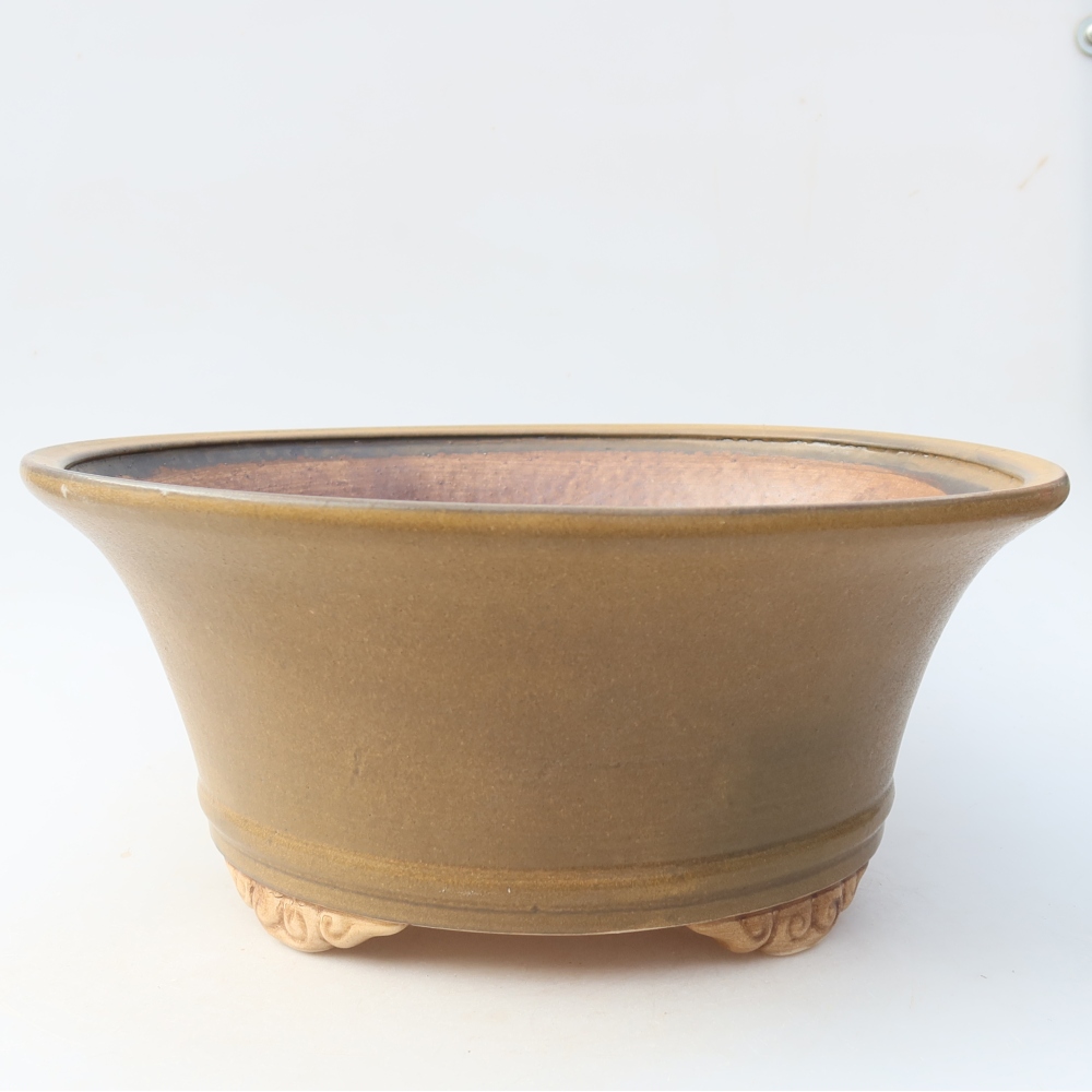 Keramik-Bonsai-Schale, 29 × 29 × 12,5 cm, Farbe: Braun