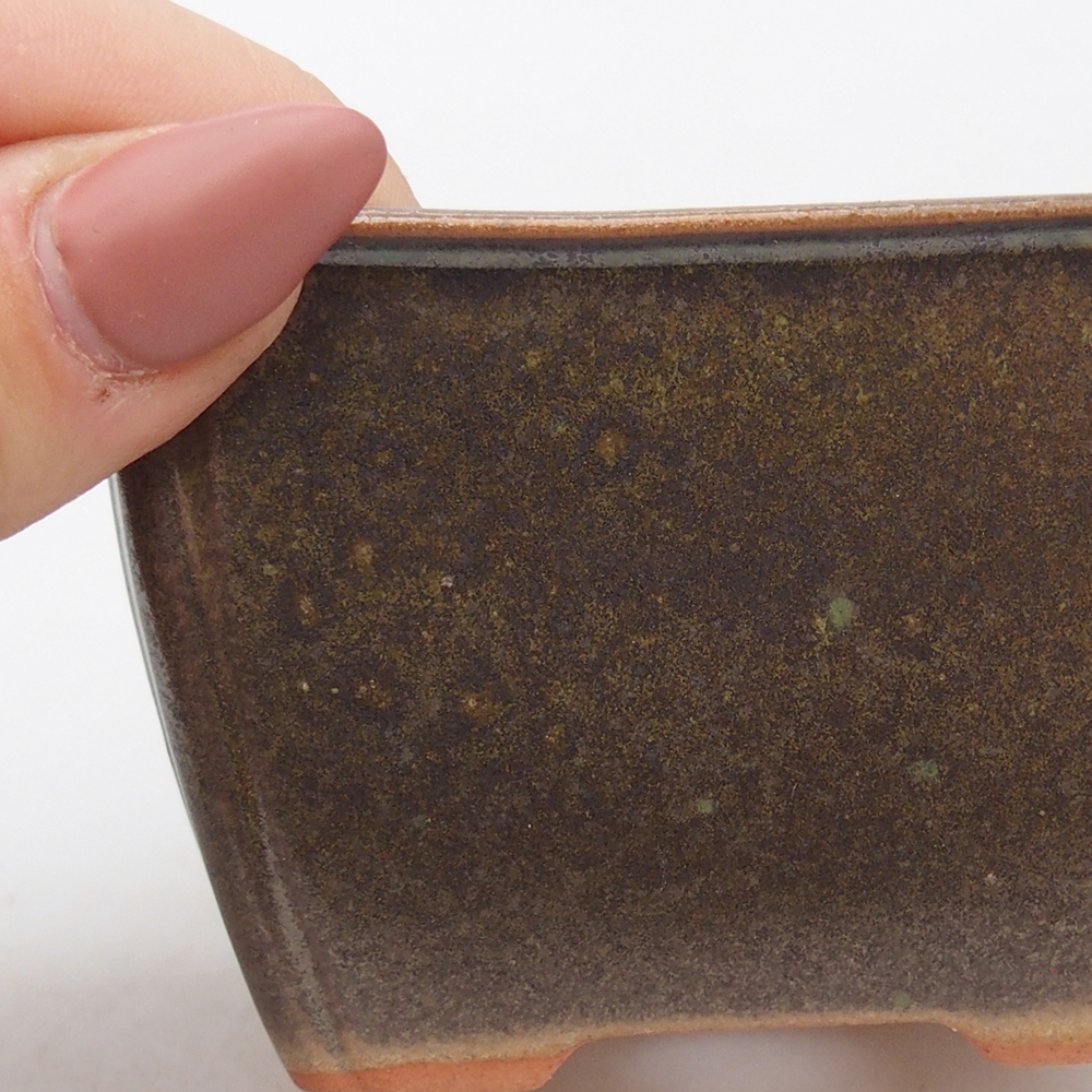 Bonsaischale aus Keramik 8,5 x 8,5 x 5 cm, braun