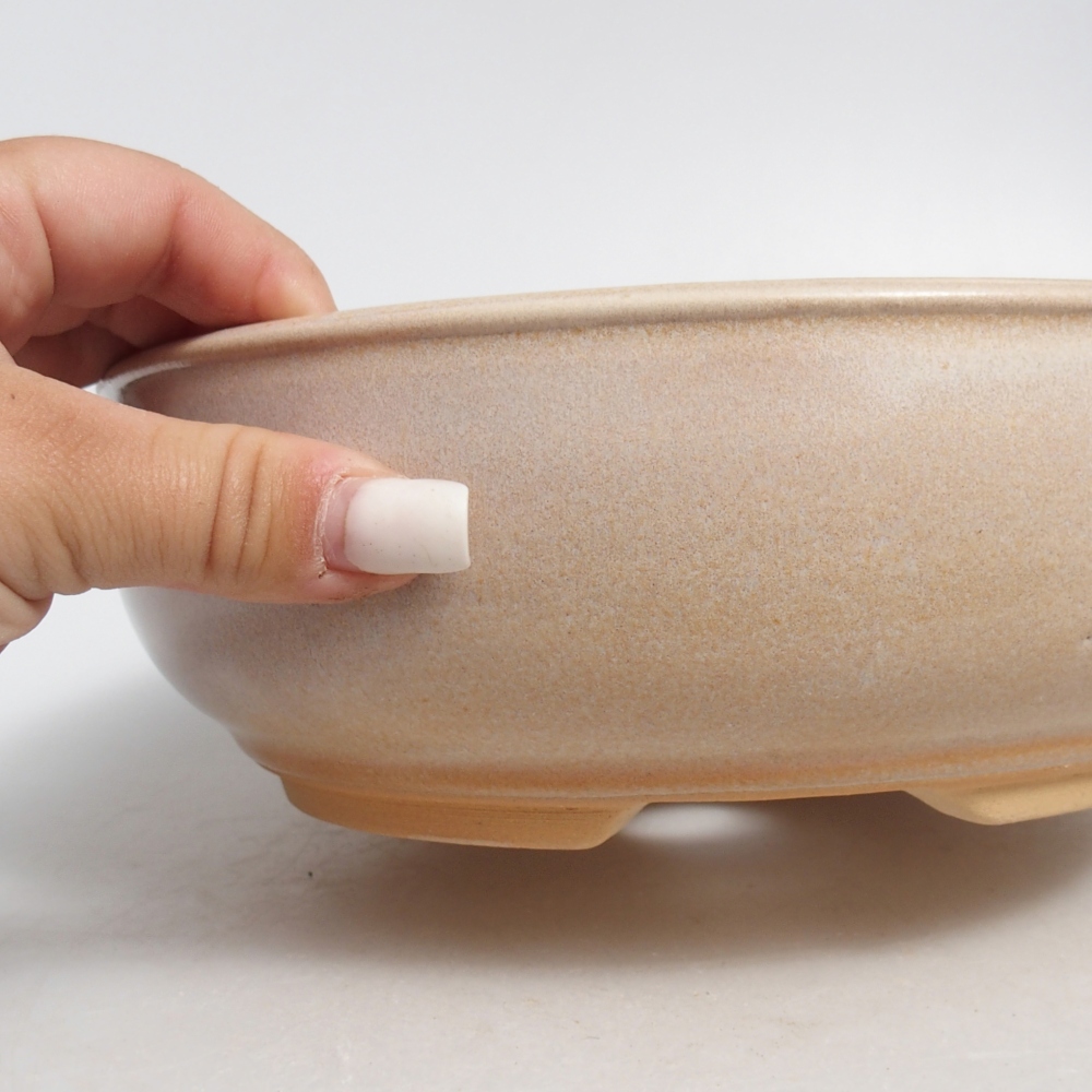 Bonsaischale aus Keramik 21 x 21 x 7 cm, Farbe beige