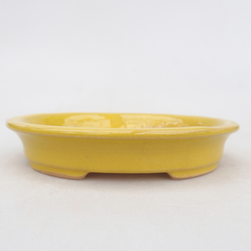 Bonsaischale aus Keramik 13 x 11 x 2,5 cm, gelb