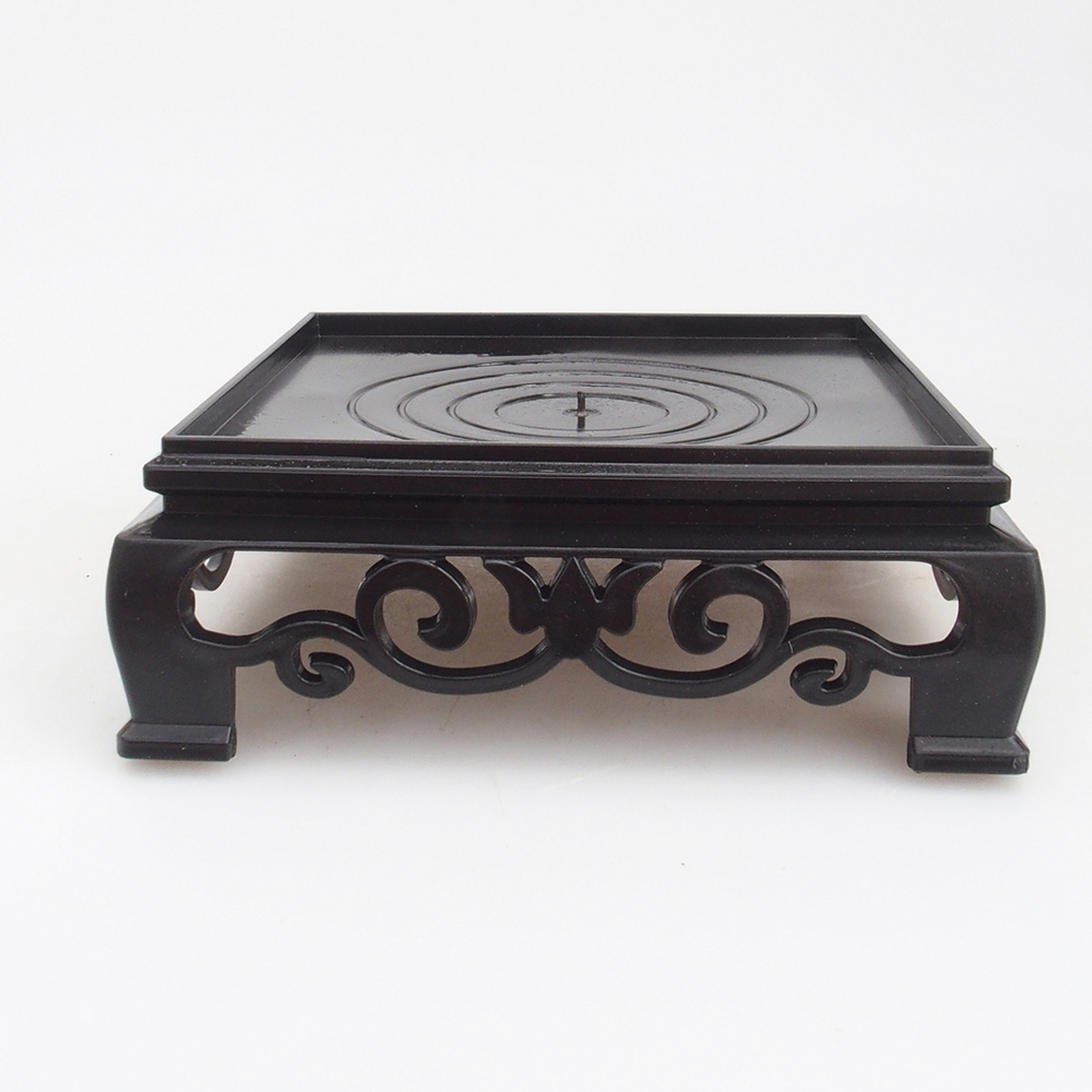 Bonsai-Tisch Kunststoff quadratisch 12,5 x 12,5 x 4 cm, Farbe schwarz