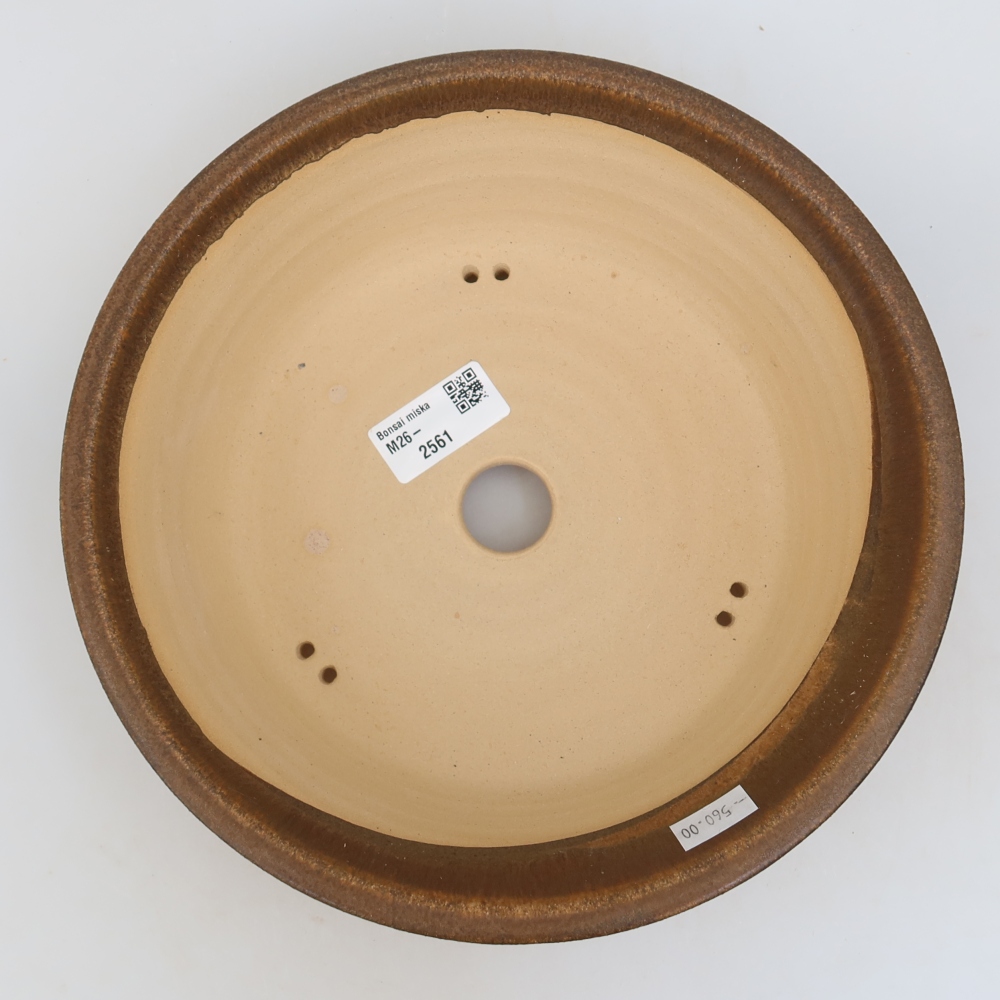 Keramik-Bonsai-Schale 24 x 24 x 6,5 cm, Farbe: Braun