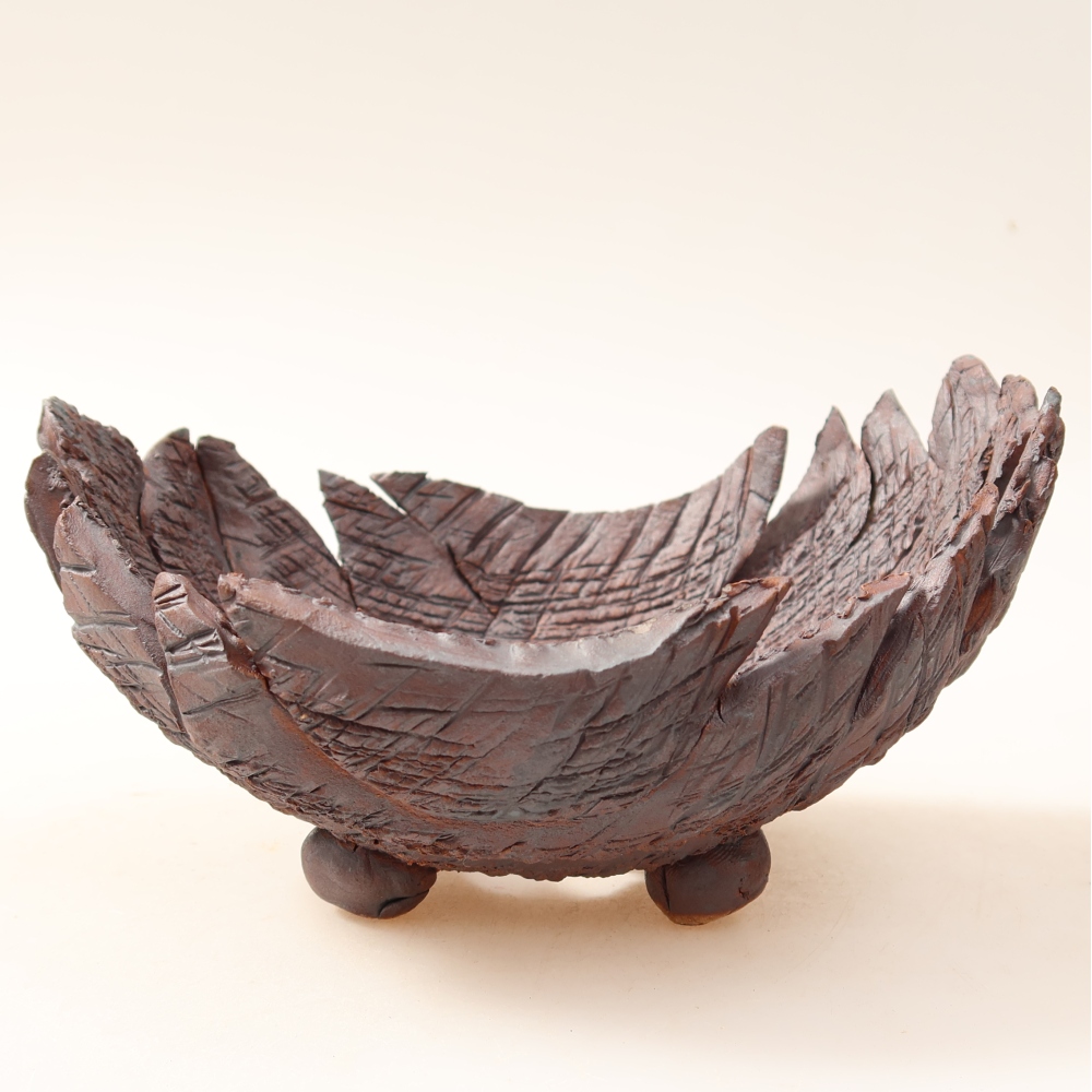 Keramikschale  15,5 x 12 x 9 cm, Farbe: braun