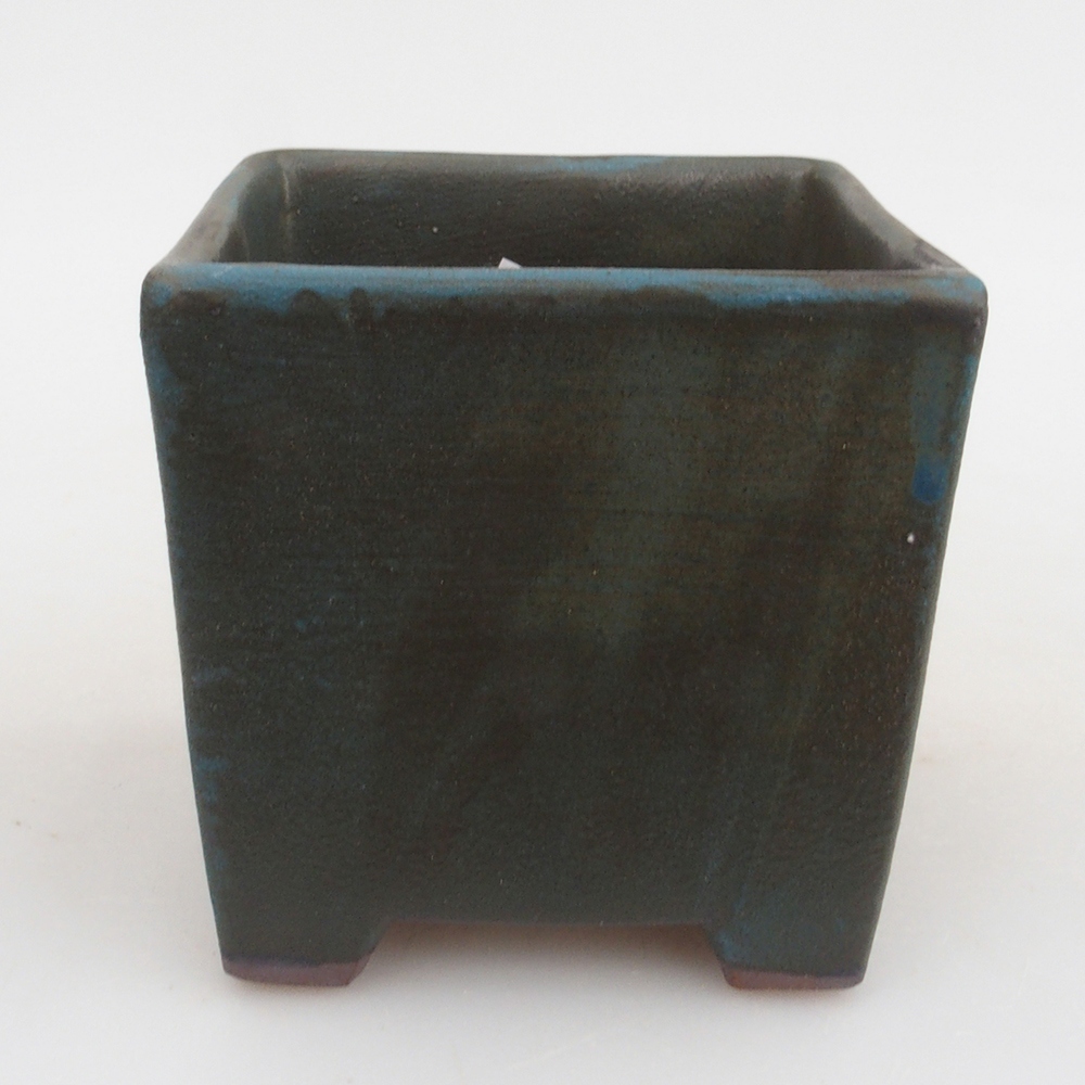 Bonsaischale aus Keramik 8,5 x 8,5 x 8,5 cm, Farbe blau