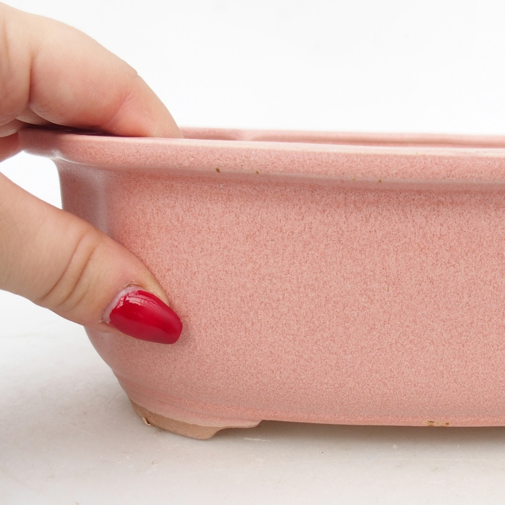 Bonsaischale aus Keramik 22 x 18 x 7,5 cm, rosa