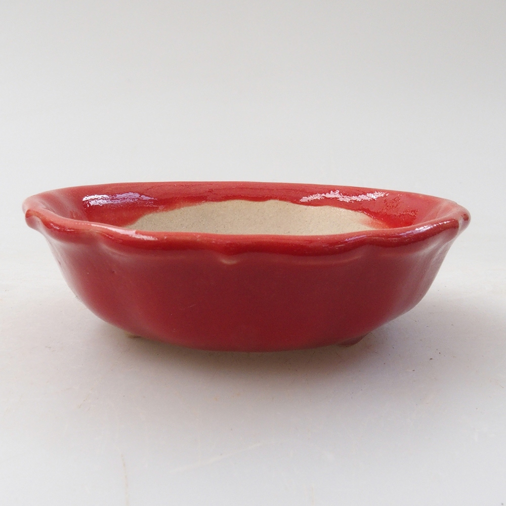 Mini-Bonsaischale 7 x 7 x 2 cm, Farbe rot