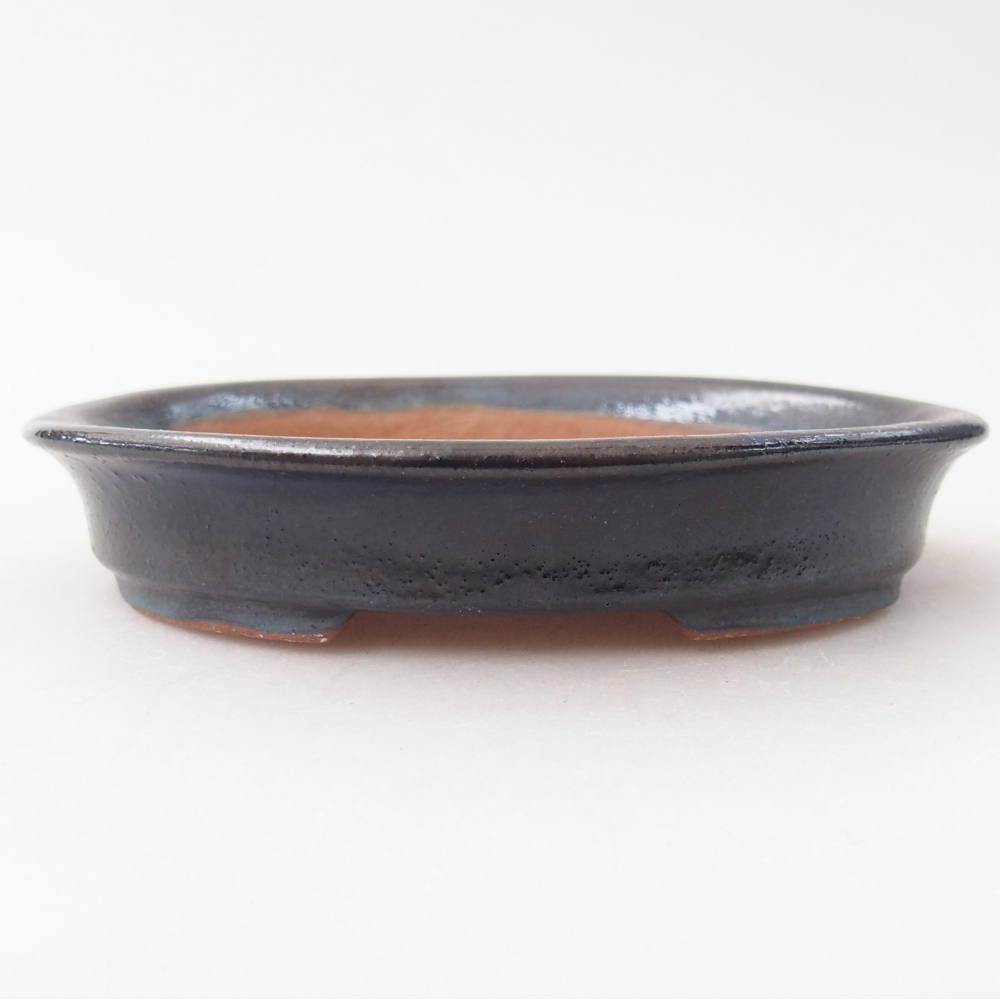 Bonsaischale aus Keramik 12,5 x 10,5 x 2 cm, Farbe schwarz