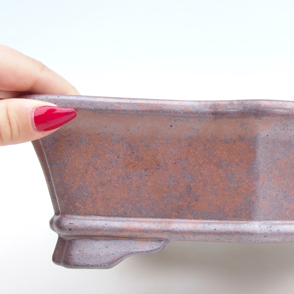 Bonsaischale aus Keramik 27,5 x 19 x 8 cm, metallfarben