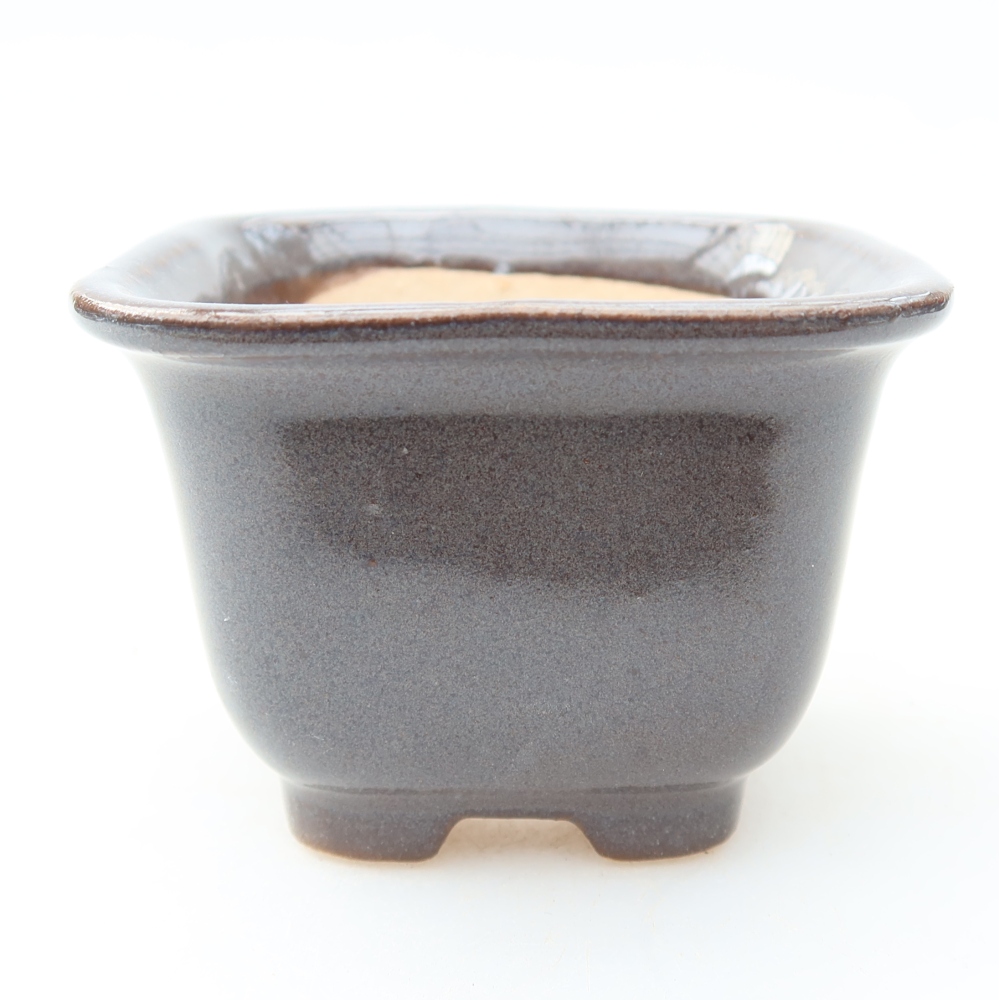 Keramik-Bonsai-Schale, 6,5 x 6,5 x 5 cm, Farbe: Grau