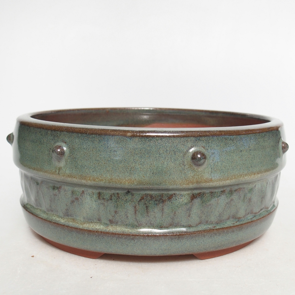 Bonsaischale aus Keramik 16 x 16 x 6,5 cm, grün