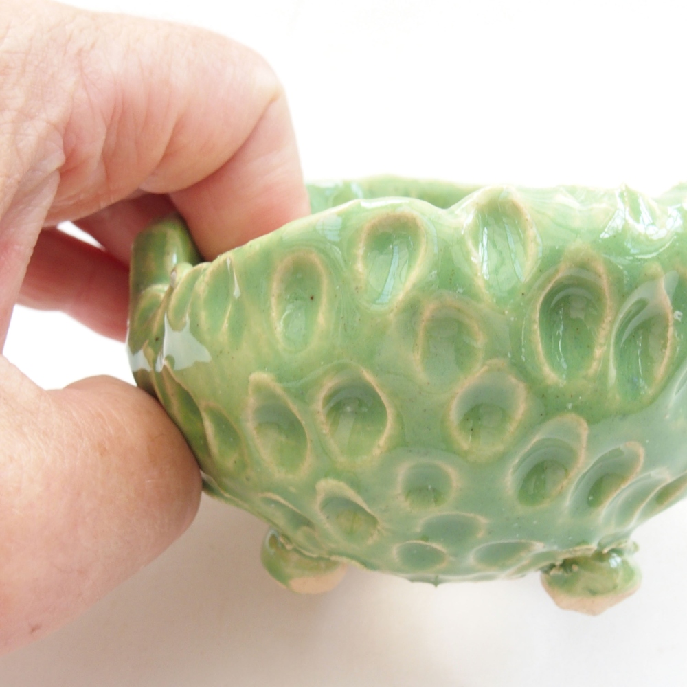 Keramikschale 7,5 x 7,5 x 5,5 cm , Farbe grün