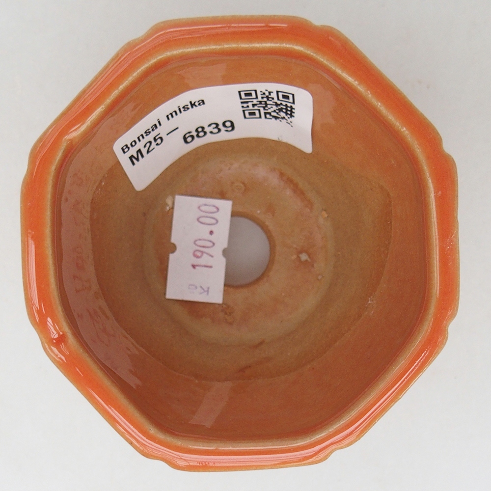 Bonsaischale aus Keramik 7,5 x 7,5 x 6 cm, orange