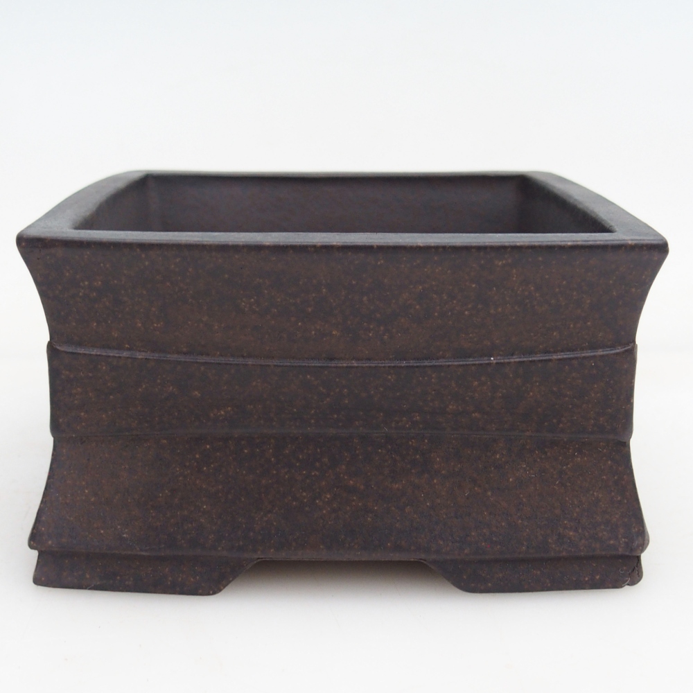 Bonsaischale aus Keramik 12 x 12 x 6,5 cm, Farbe bräunlich ocker