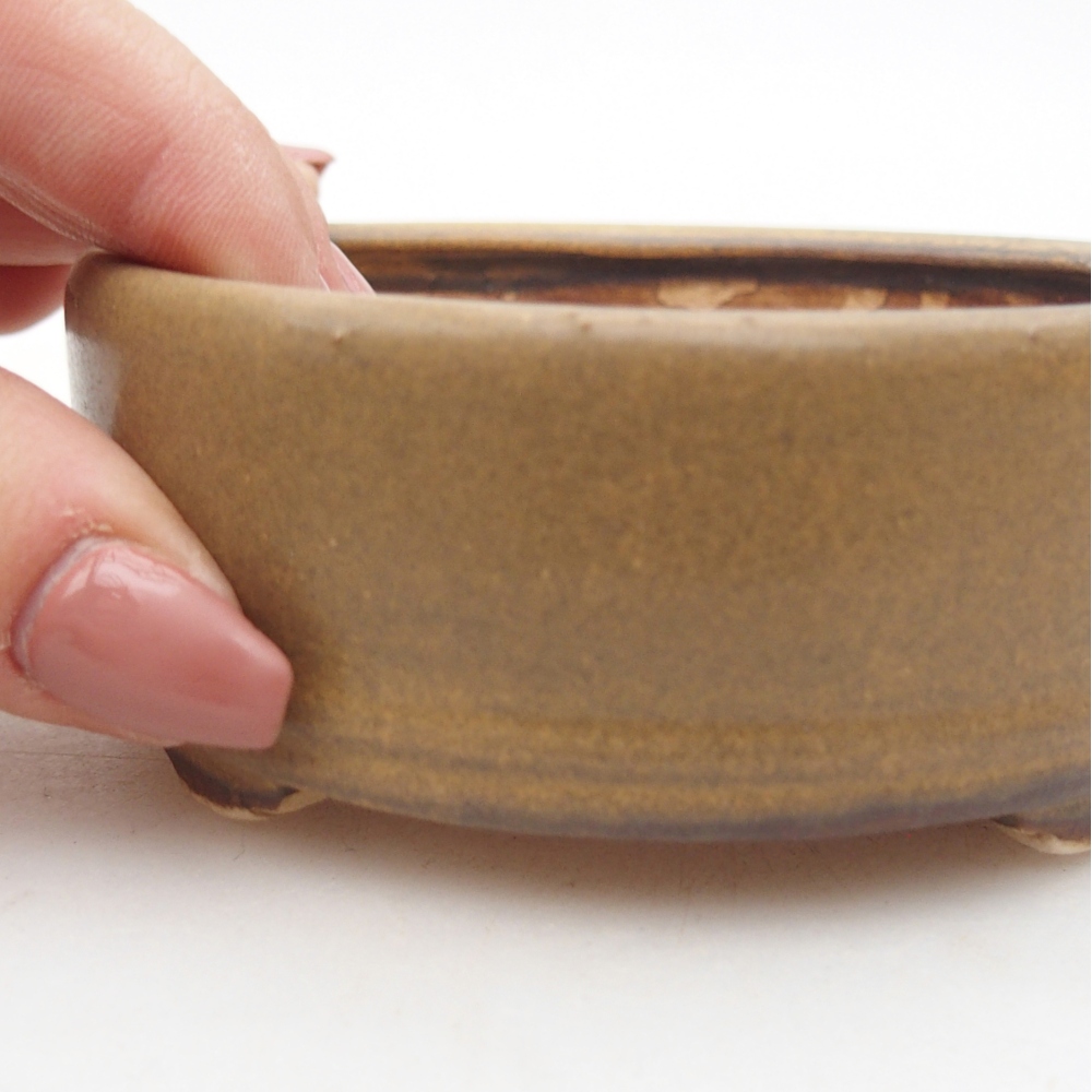 Bonsaischale aus Keramik 9 x 9 x 3,5 cm, braun