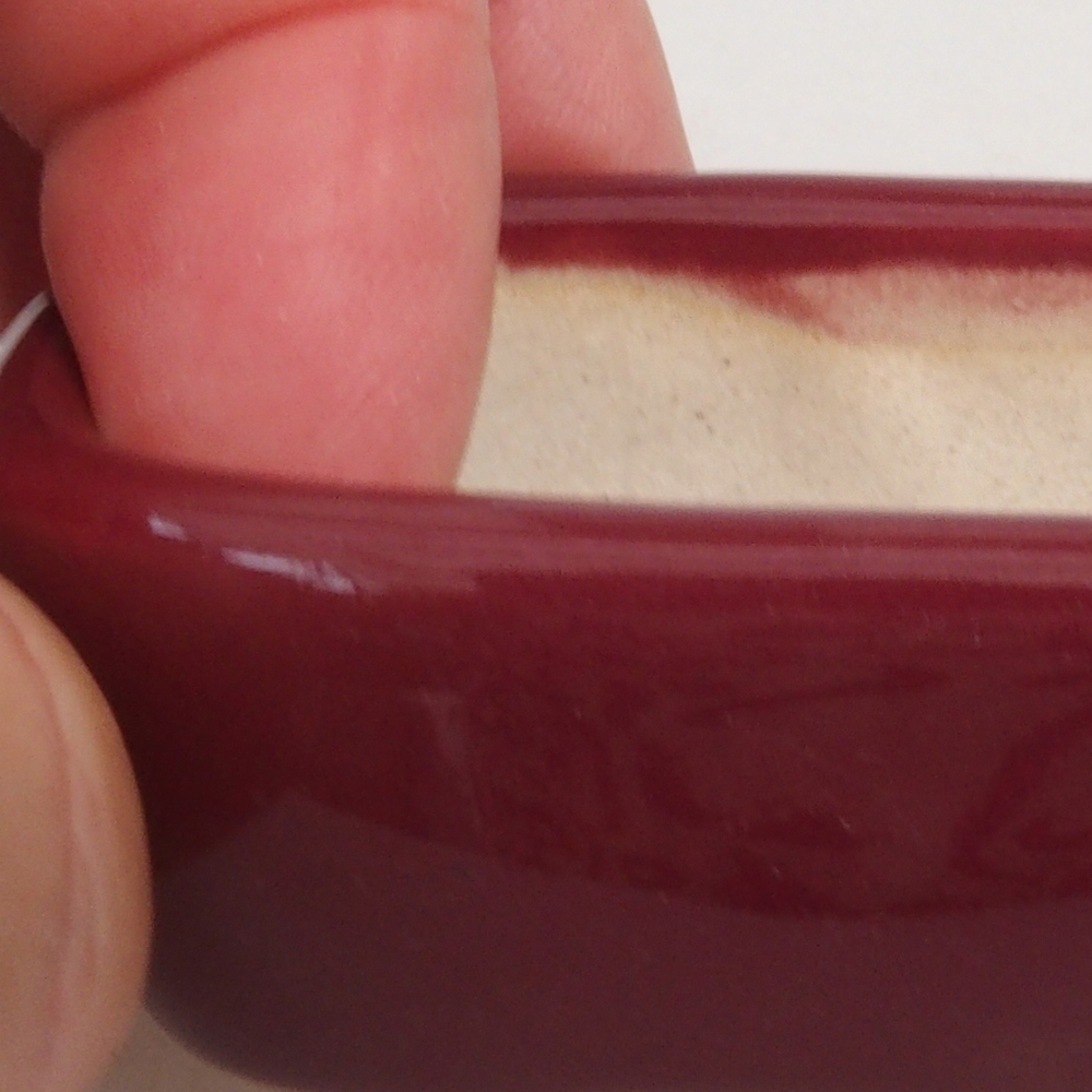 Mini-Bonsaischale 5,5 x 4,5 x 2 cm, bordeauxrot