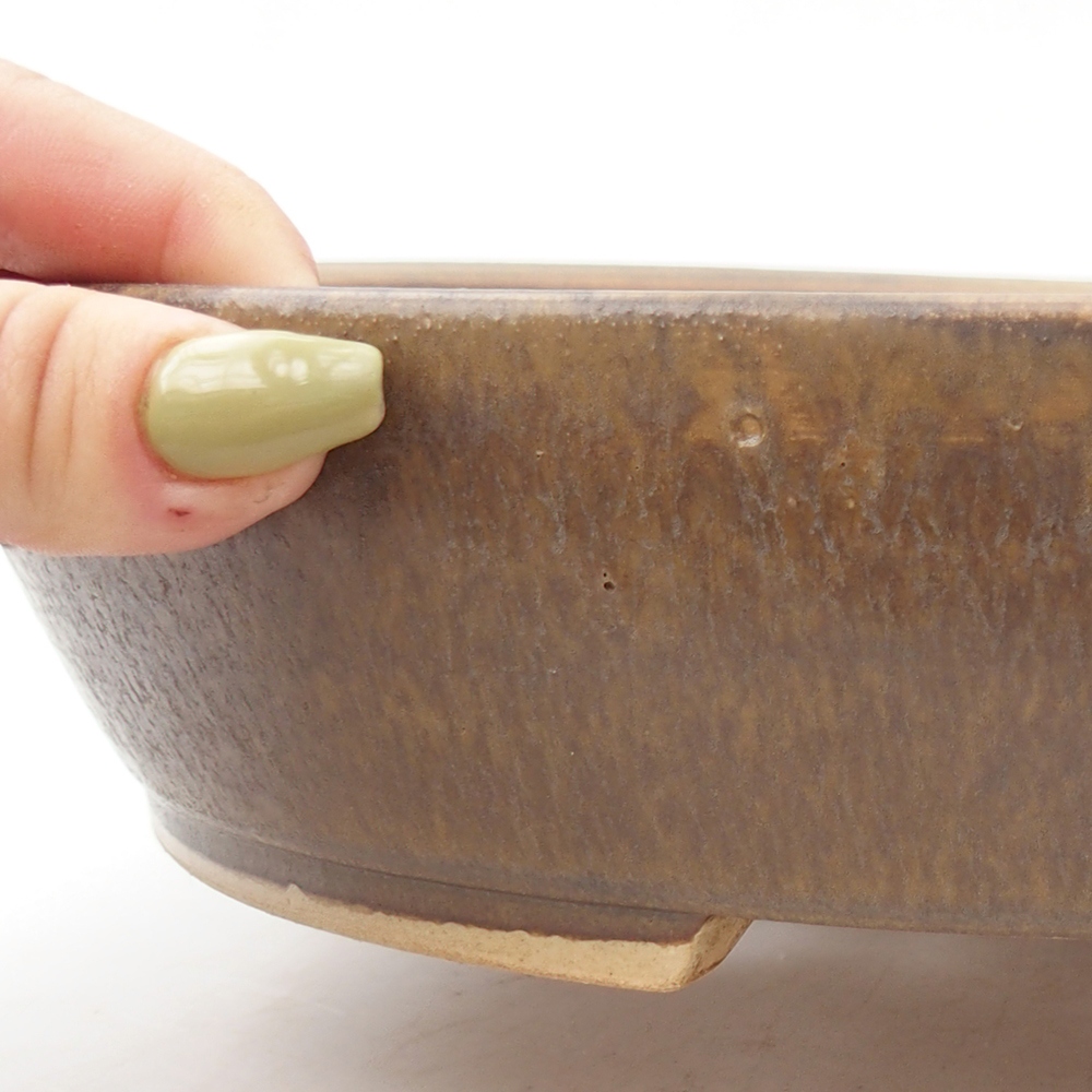 Bonsaischale aus Keramik 24 x 28 x 6 cm, braun
