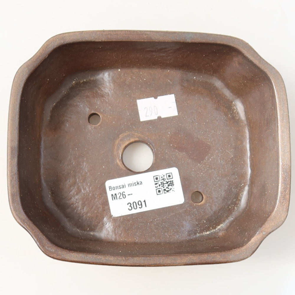 Keramik-Bonsai-Schale, 13,5 x 11,5 x 4 cm, Farbe: braun