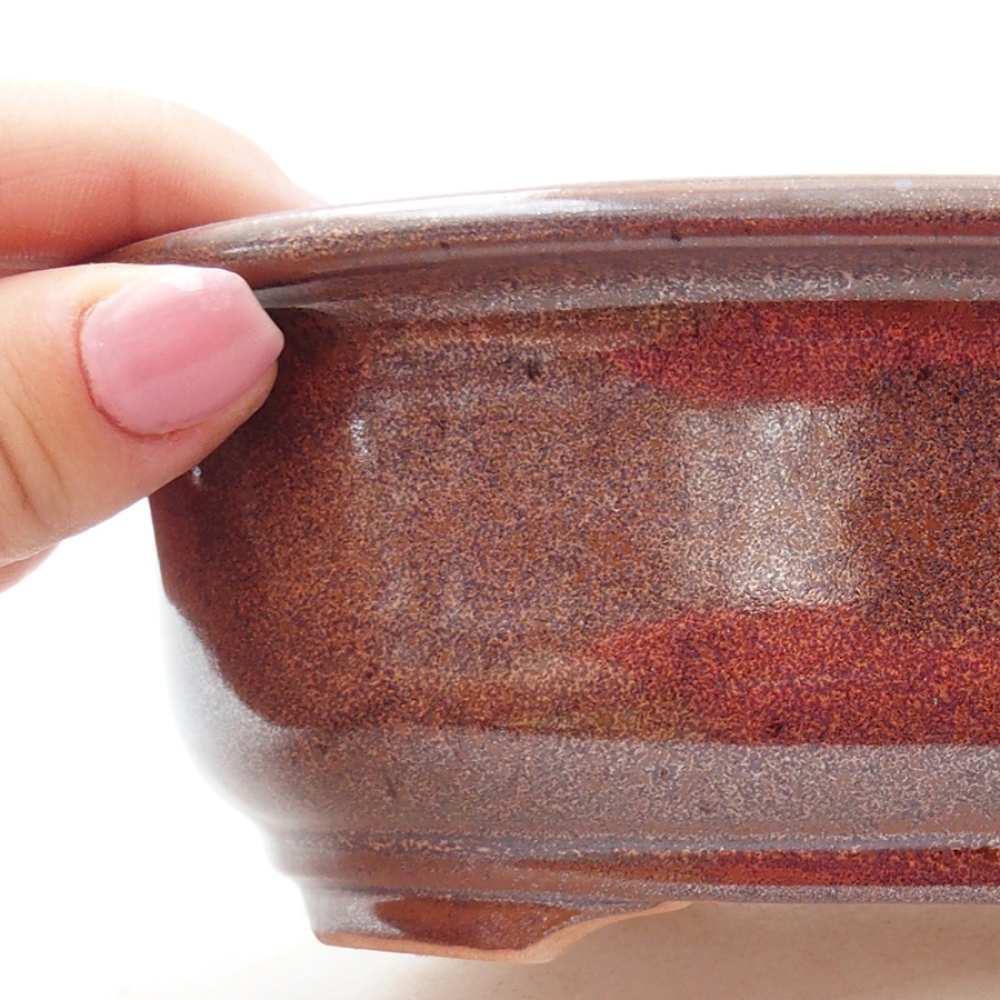 Bonsaischale aus Keramik 18 x 14,5 x 6 cm, braun