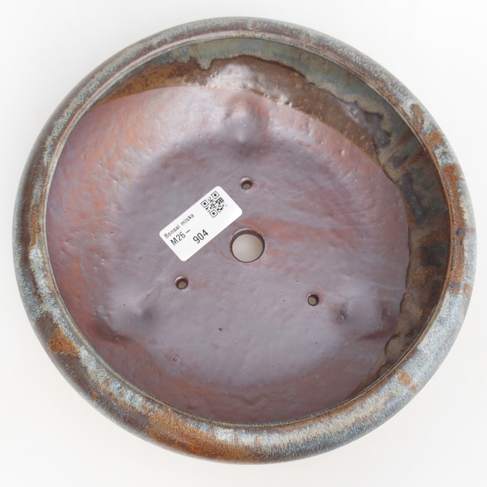 Bonsaischale aus Keramik 21 x 21 x 7 cm, blau-grau