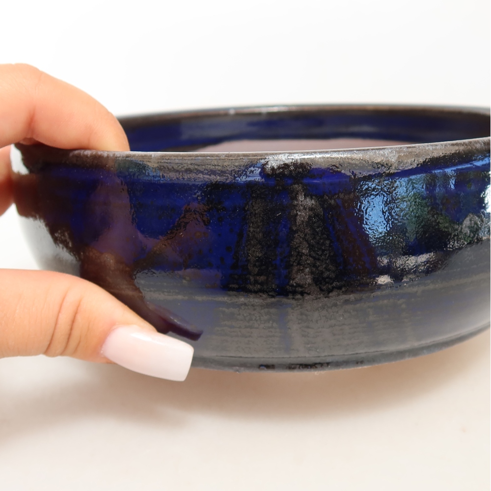 Bonsaischale aus Keramik 16 x 16 x 5,5 cm, Farbe blau