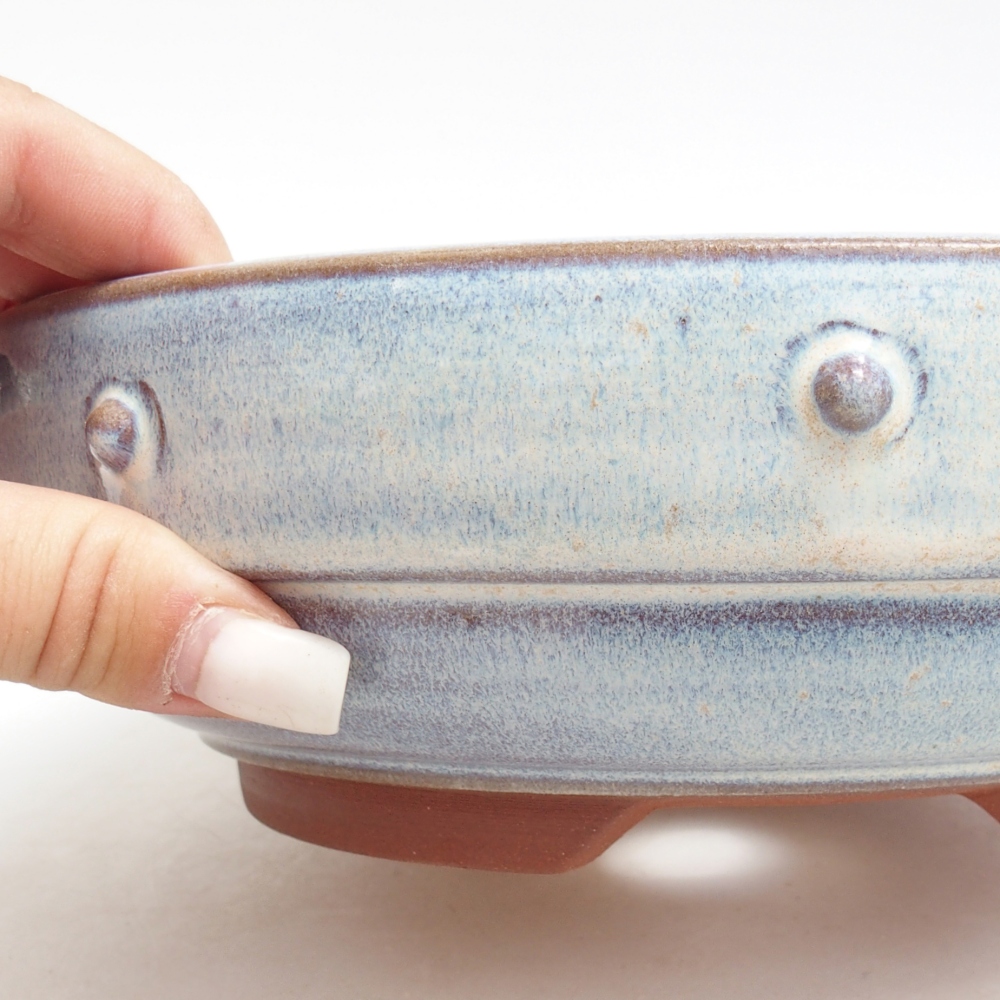 Bonsaischale aus Keramik 21 x 21 x 6,5 cm, Farbe blau