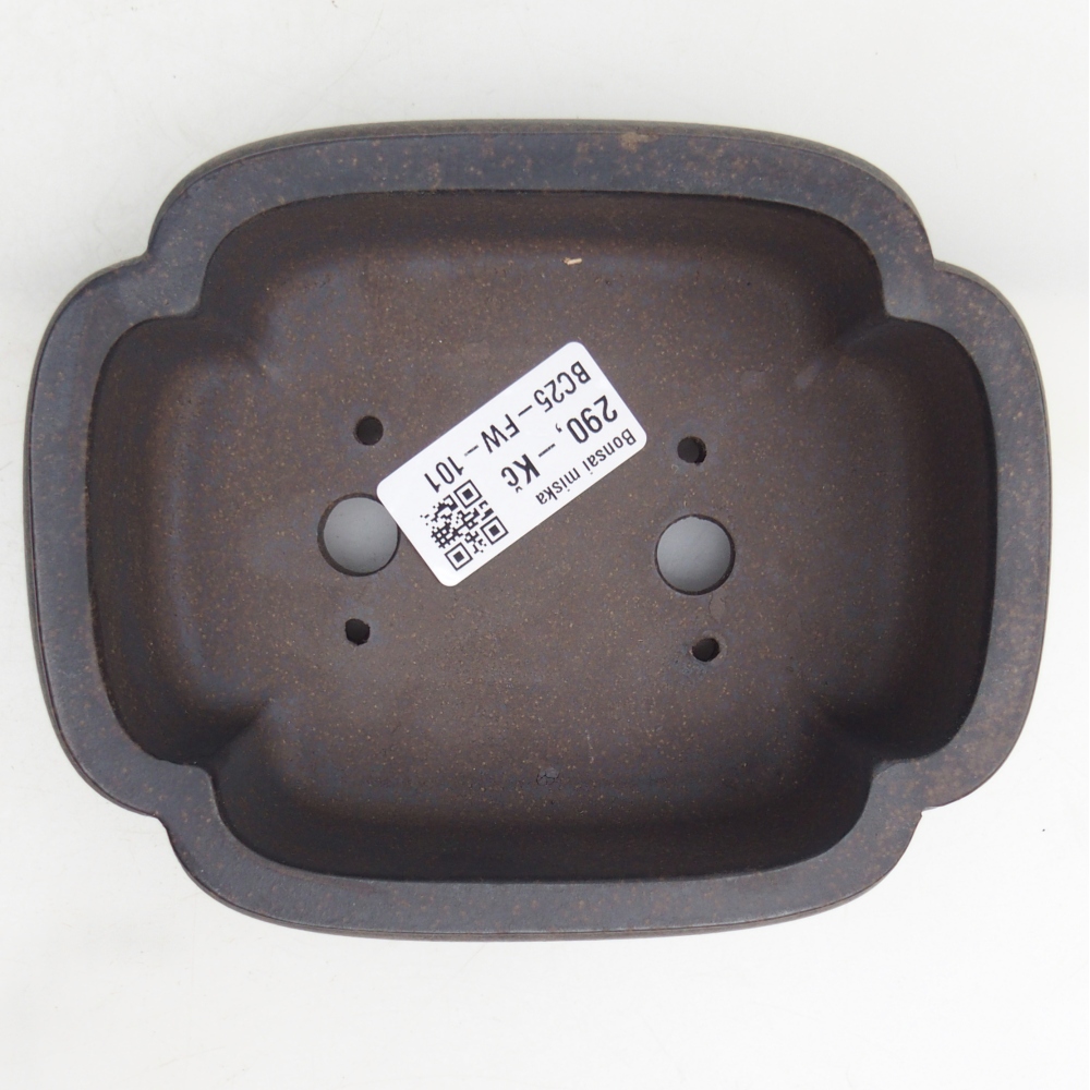 Bonsaischale aus Keramik 14 x 11 x 4,5 cm, Farbe bräunlich ocker