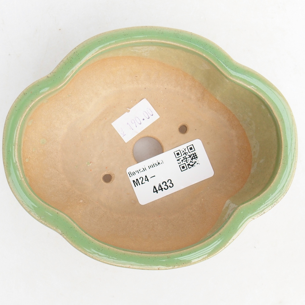 Bonsaischale aus Keramik 12,5 x 10,5 x 5 cm, grün
