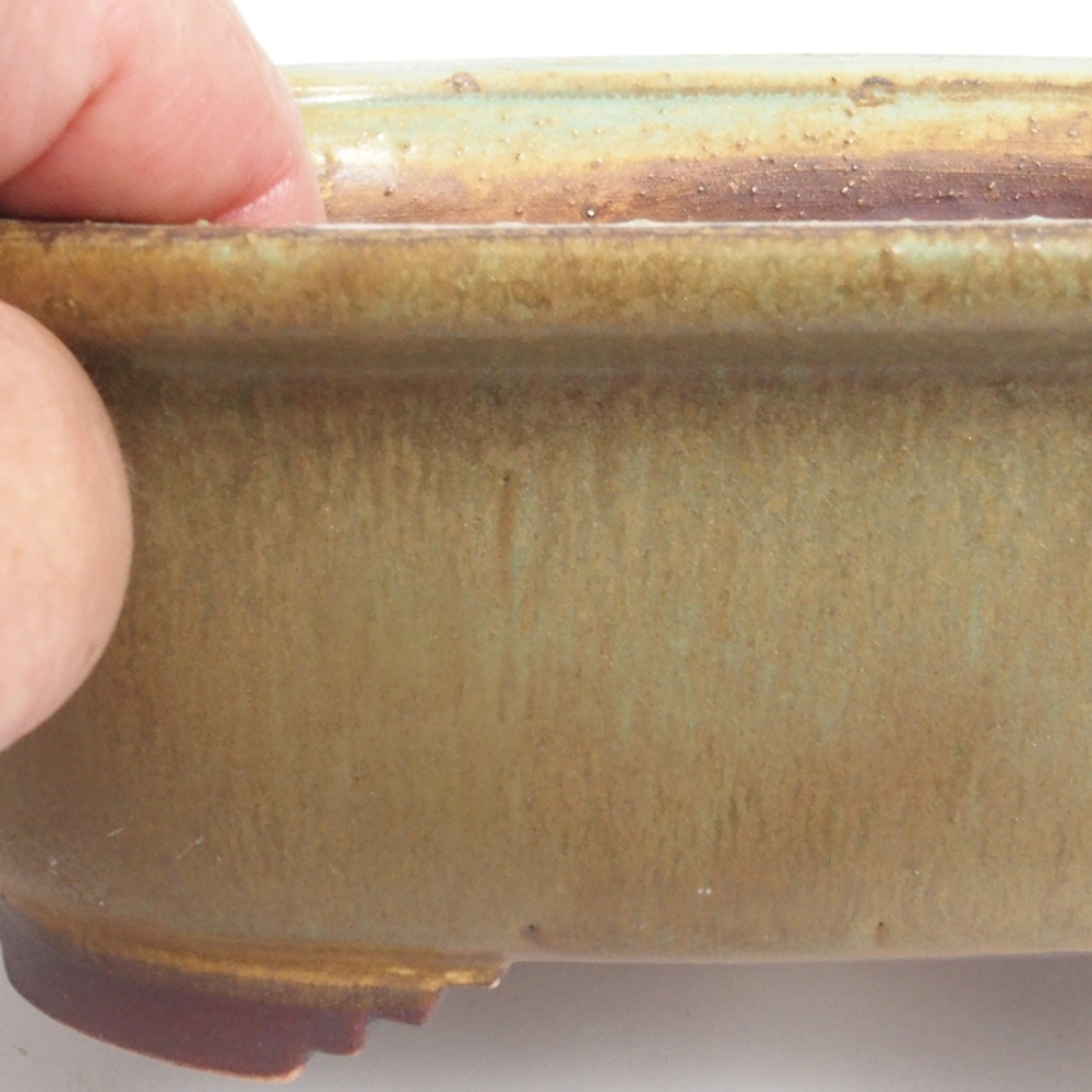 Bonsaischale aus Keramik 10 x 8,5 x 4 cm, braun