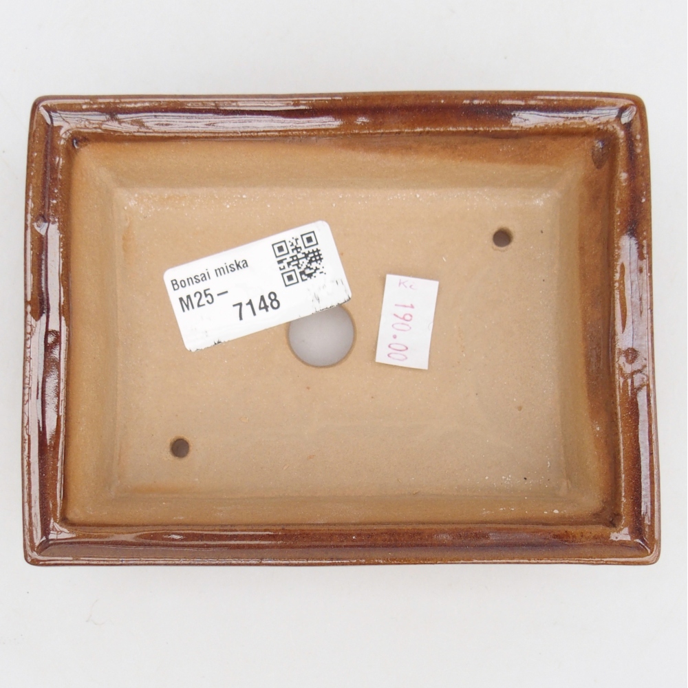 Bonsaischale aus Keramik 13 x 10 x 4 cm, braun