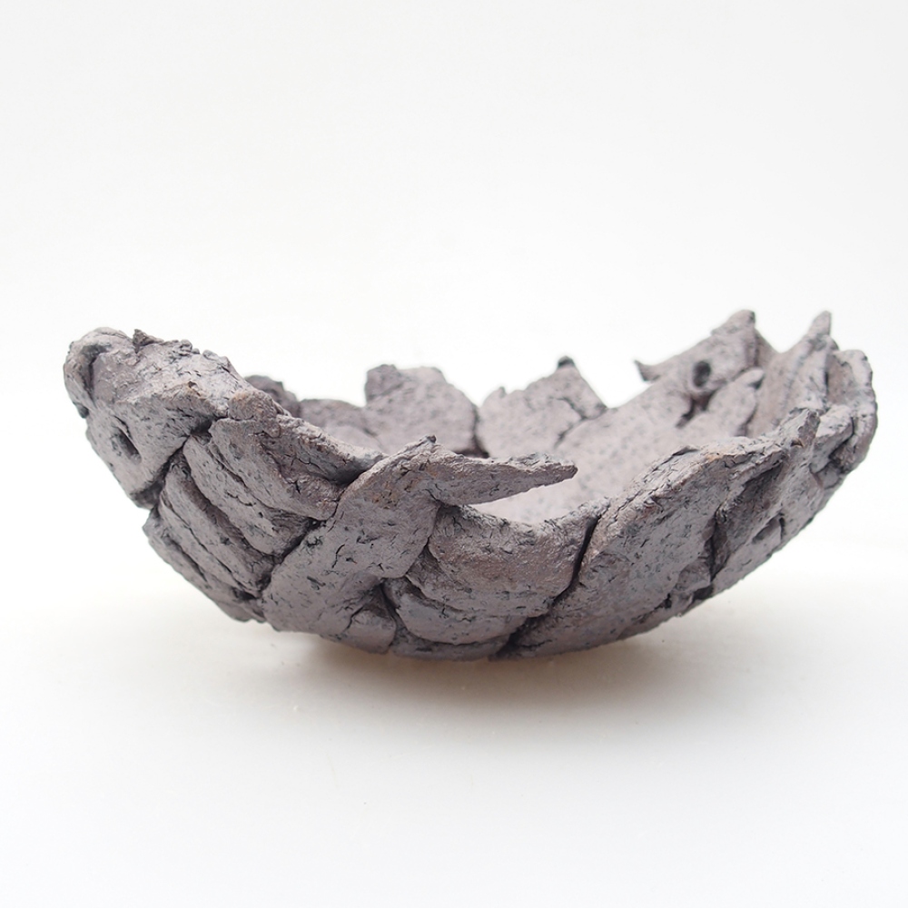 Keramikschale 16 x 14 x 6,5 cm , Metallic-Farbe