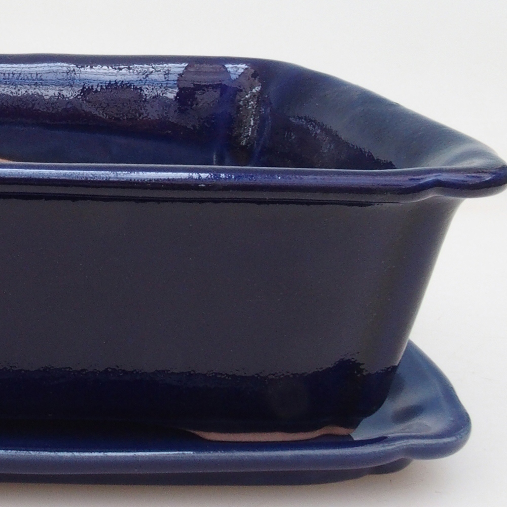 Bonsaischale + Untertasse H50 - blau