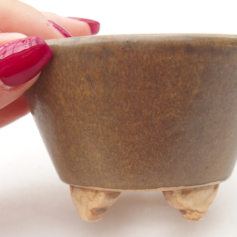 Bonsaischale aus Keramik 8 x 8 x 5,5 cm, braun