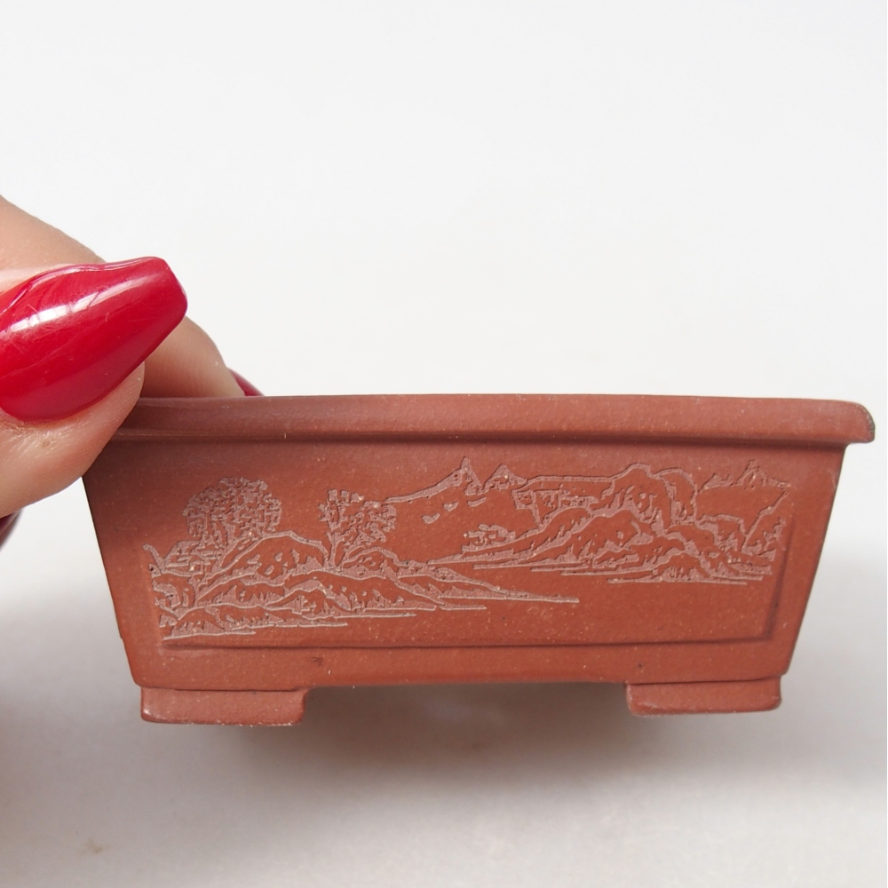 Mini-Bonsaischale 7,5 x 6,5 x 3 cm, ziegelfarben
