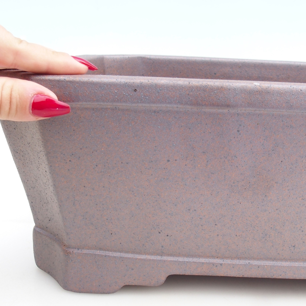 Bonsaischale aus Keramik 33 x 26 x 12,5 cm, metallfarben