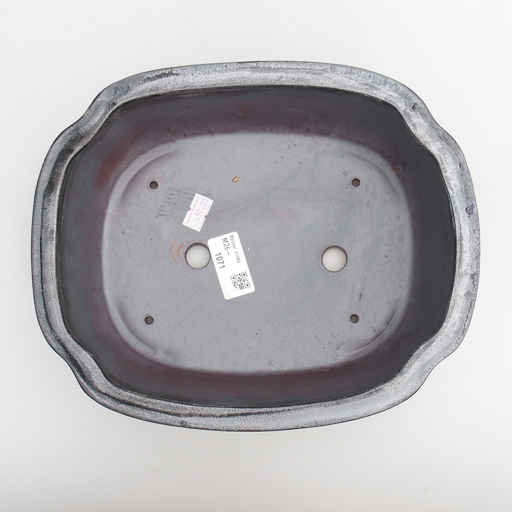 Bonsaischale aus Keramik 24 x 19,5 x 7 cm, metallfarben