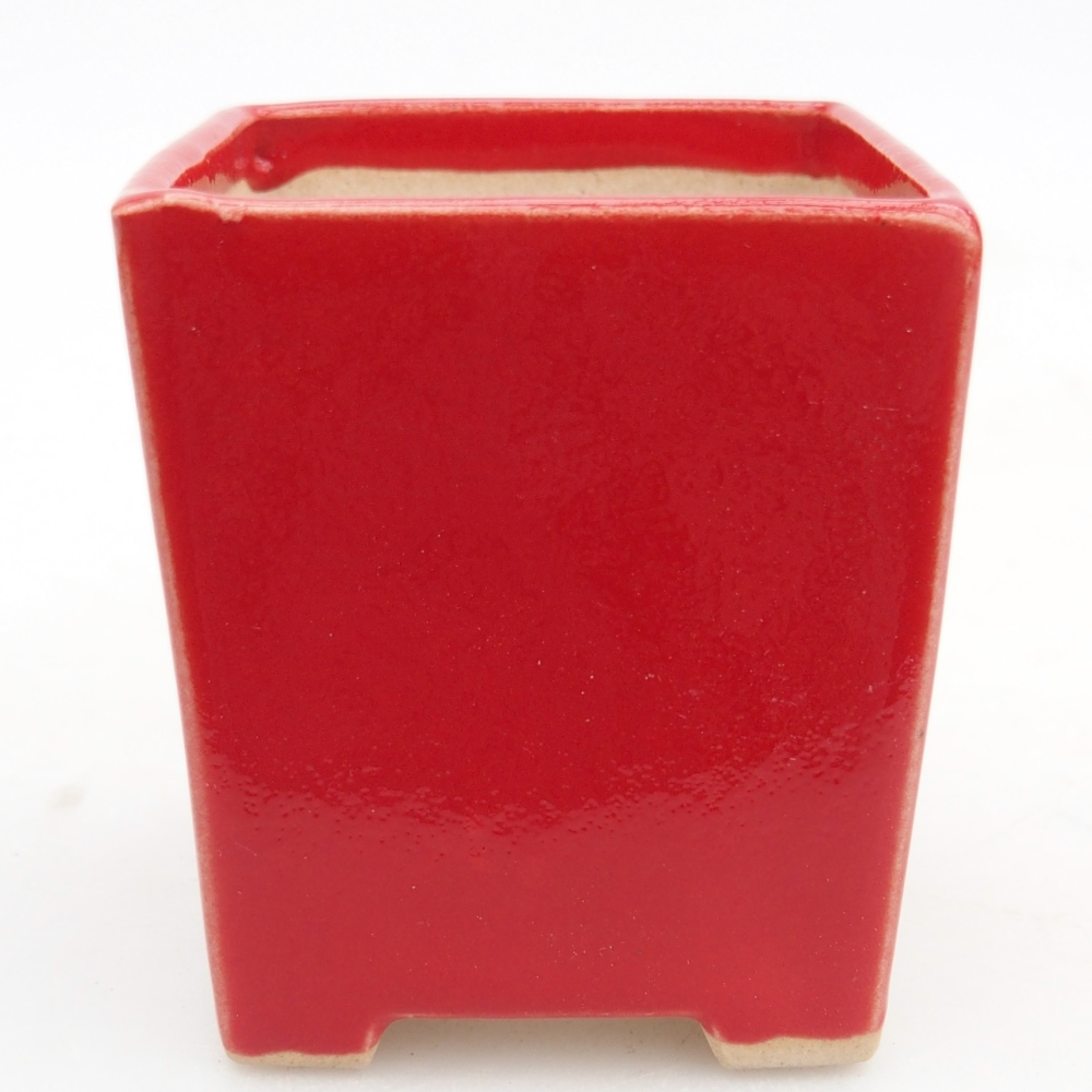 Mini-Bonsaischale 5,5 x 5,5 x 6,5 cm, Farbe rot