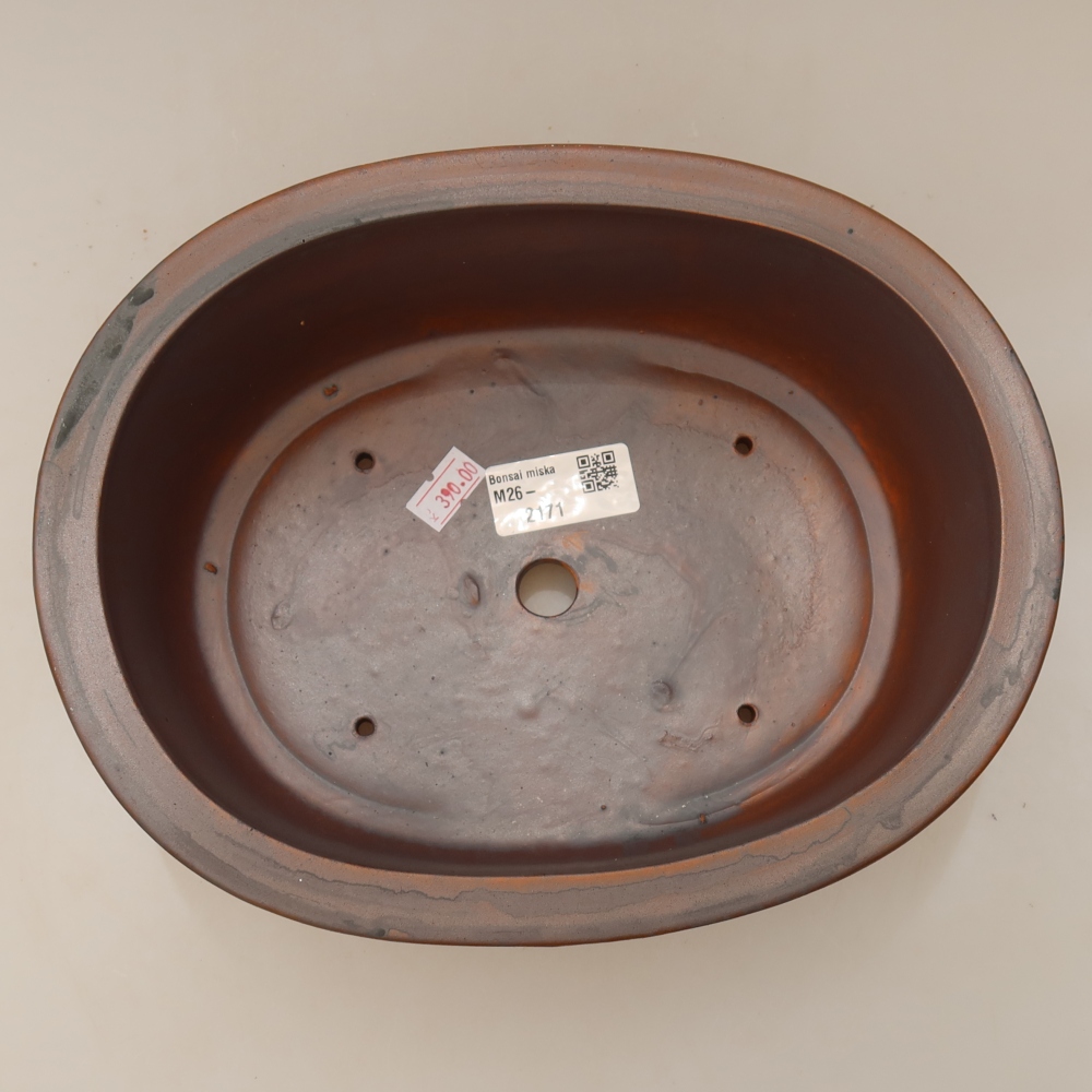 Bonsaischale aus Keramik 23 x 19 x 7 cm, braun